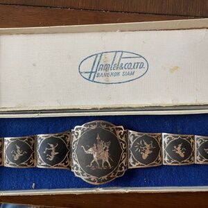 Vintage Siam Niello Sterling Dancer Bracelet